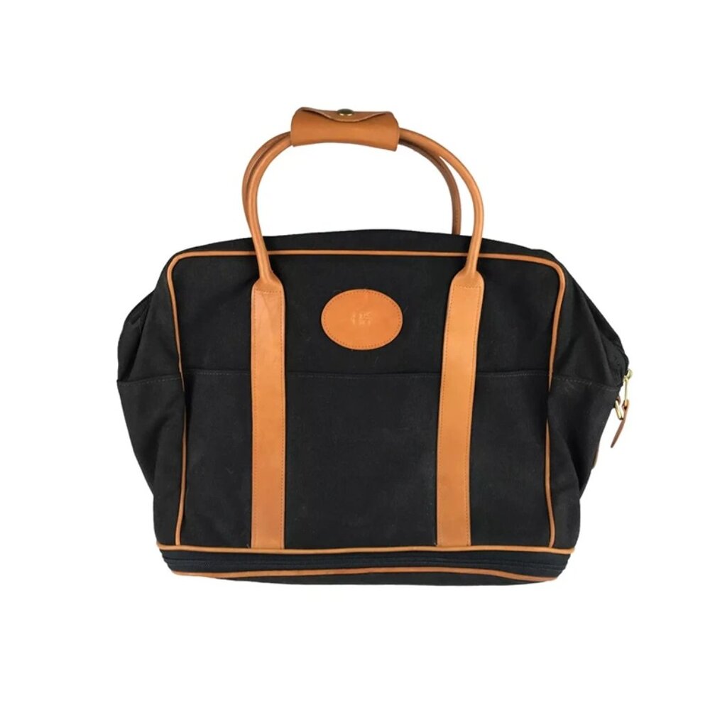Crump Unisex Adults Navy Blue Brown Inner‎ Pocket Top Handle Satchel Bag Size L